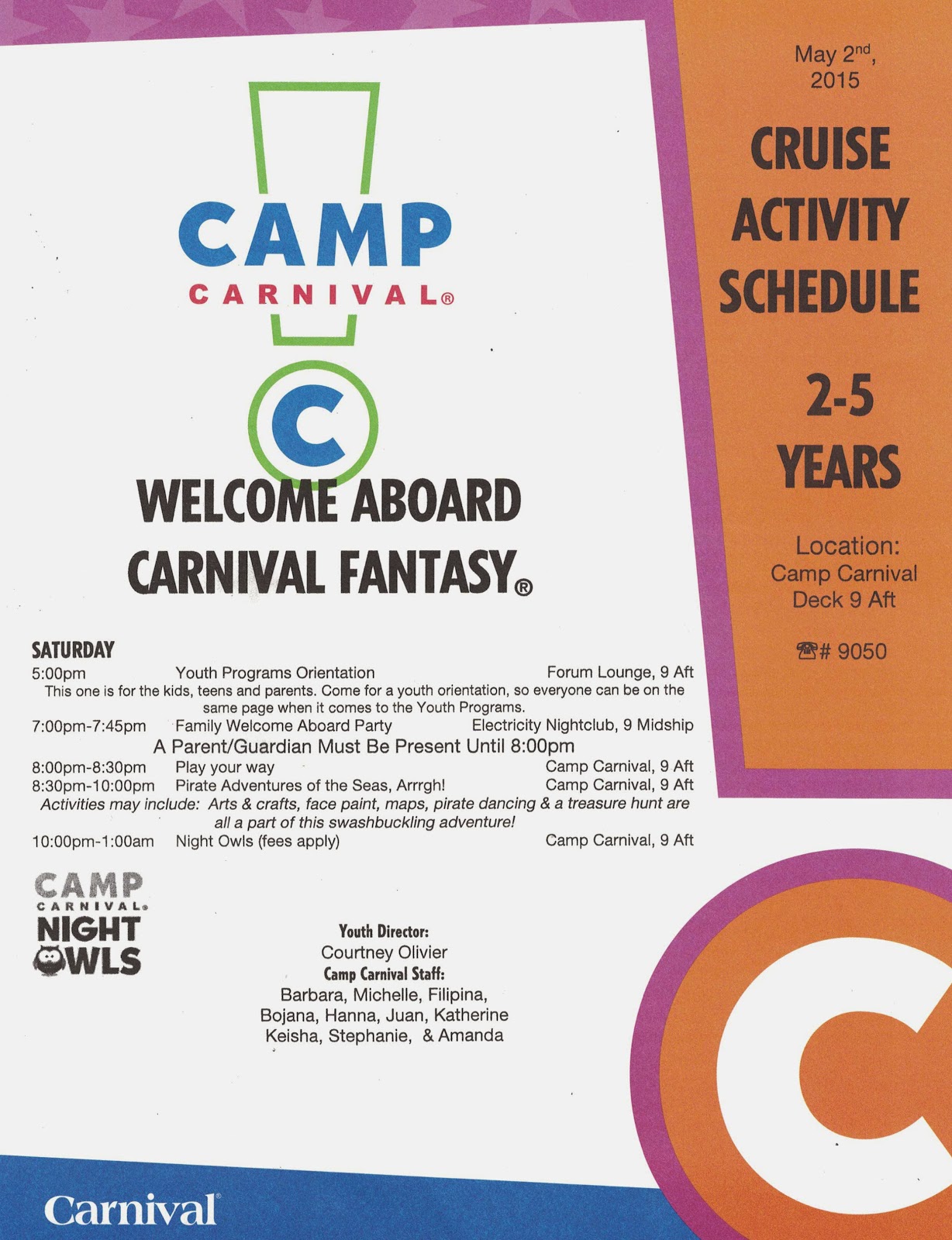 carnival cruise schedule today