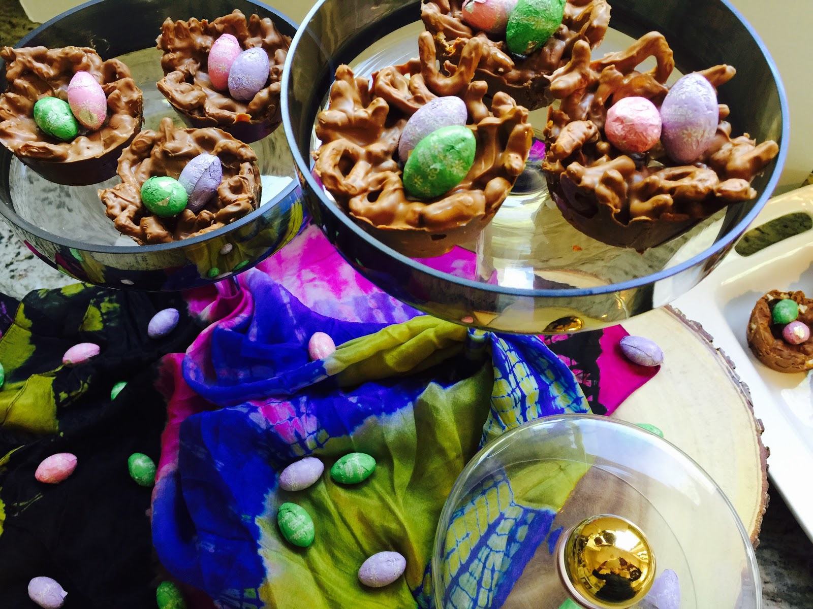 doughreme NoBake Chocolate and Pretzel Egg Nests