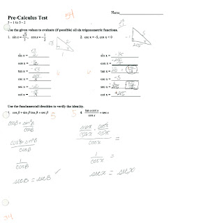 Math Classes Spring 2012: Pre-Calc Answer Key to Quiz Given May 3 (5.1