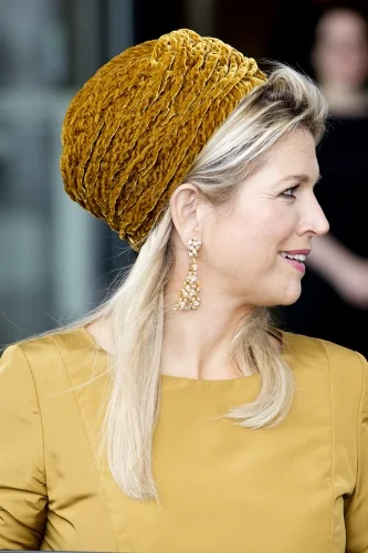 Queen Máxima of The Netherlands attended an exhibition opening in Amsterdam. Style of Queen Maxima