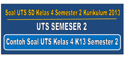 Soal UTS SD Kelas 4 Semester 2 Kurikulum 2013  Tahun 2019/2020