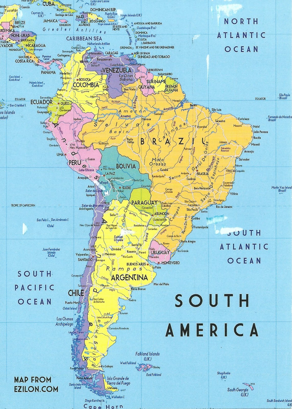 My Postcard Page Argentina South America Map