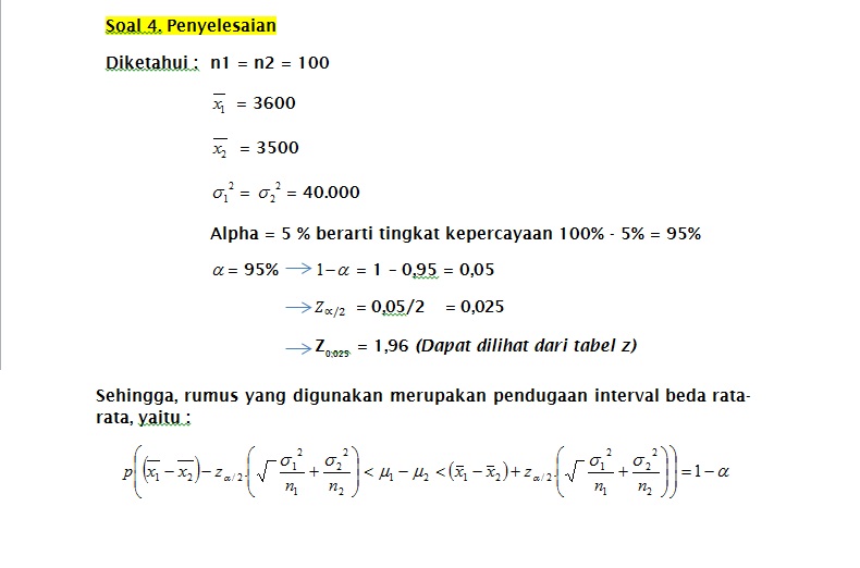 STATISTIK BISNIS: Contoh Pendugaan Interval