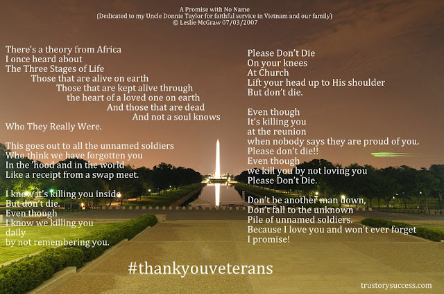 Poem honoring veterans by Leslie McGraw