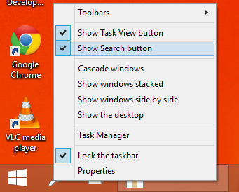 How to hide Cartana search, Task View and People Button on Taskbar in Windows 10