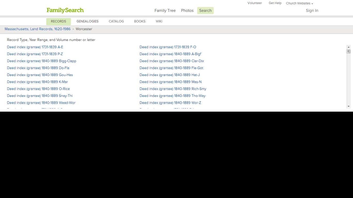 GeneaMusings Massachusetts Land Records, 16201986 Available on