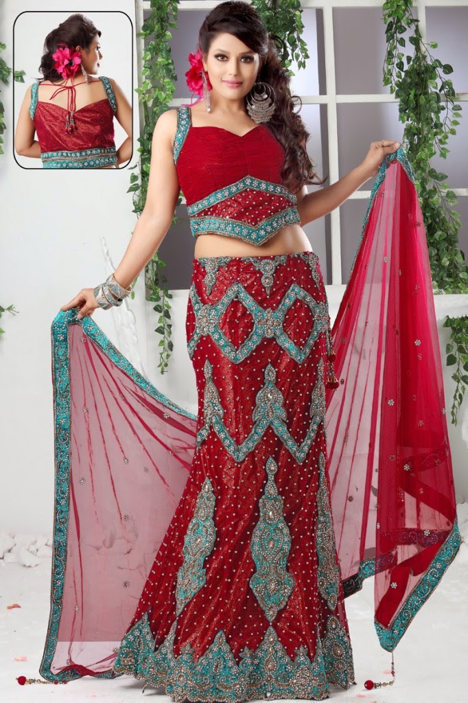Latest Fashion Trends: Indian Style Bridal Lehenga Choli ...