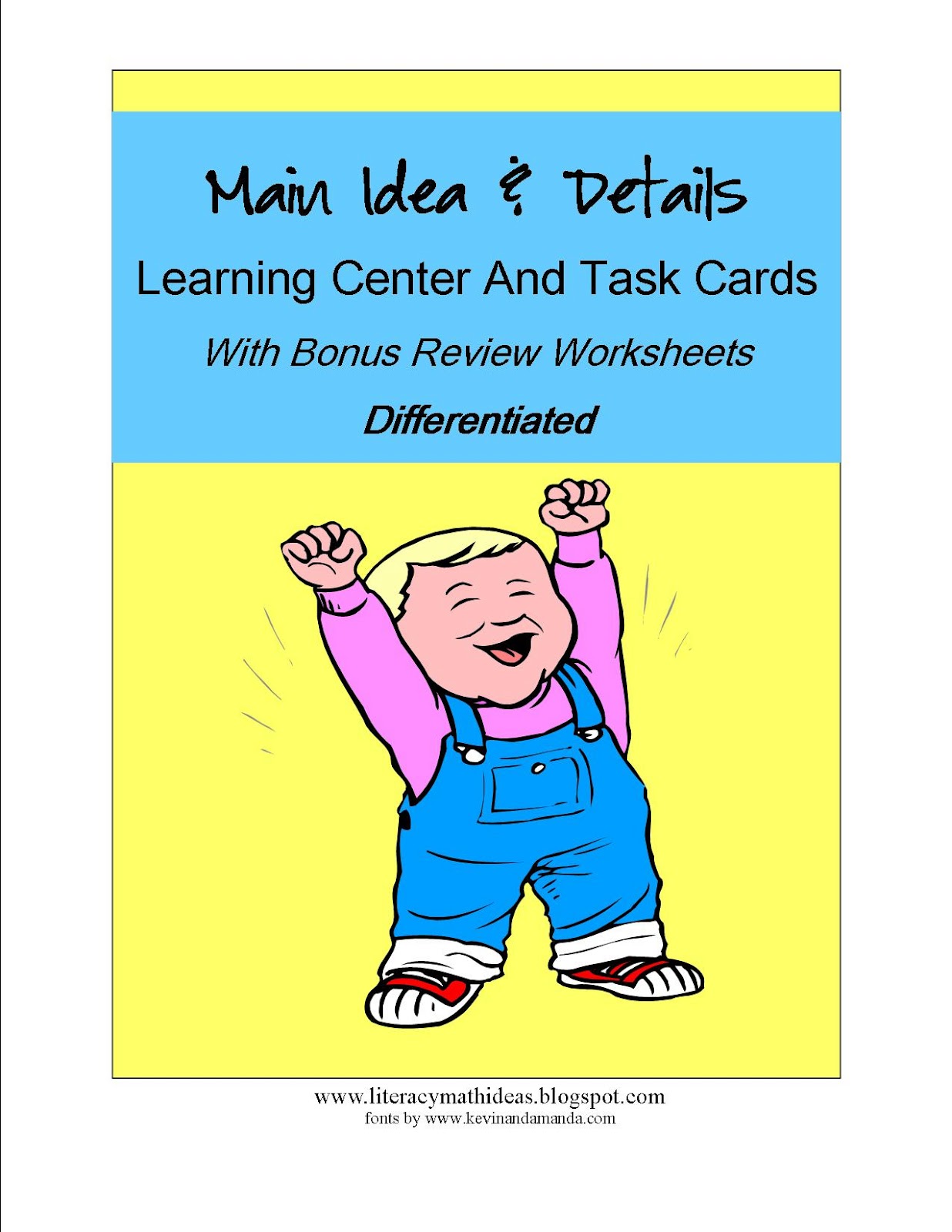 Literacy Math Ideas Differentiated Main Idea Resources