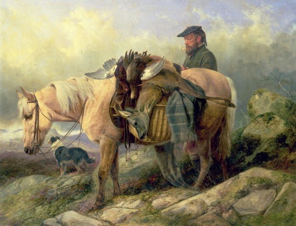 British Paintings: Richard Ansdell - Returning from the Hill, 1868