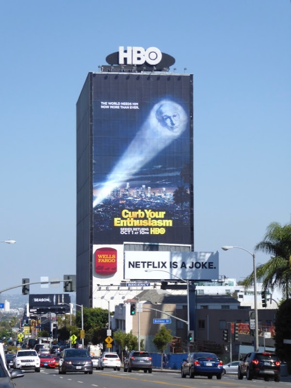 Giant Curb Your Enthusiasm season 9 billboard Sunset Strip Giant Curb Your Enthusiasm season 9 billboard
