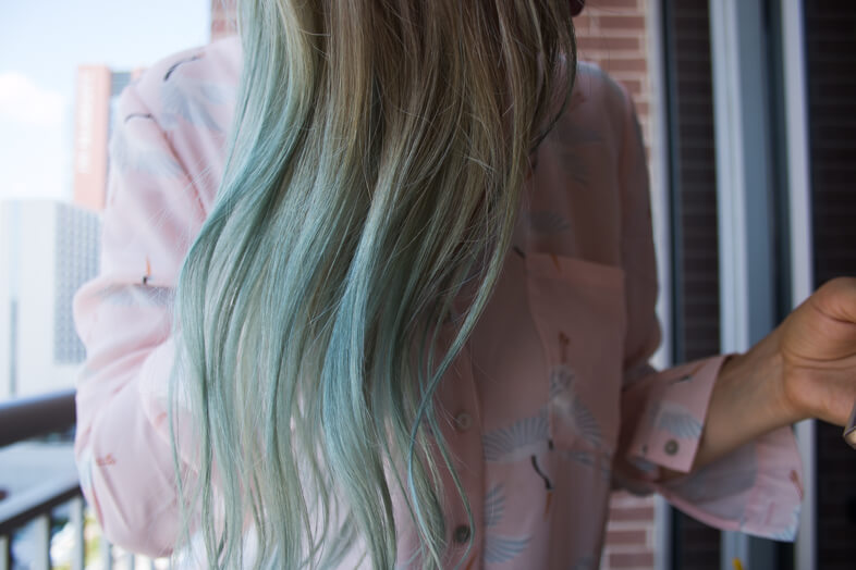 Blue haired girl