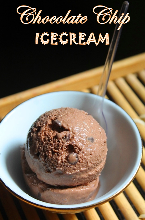 Chocolate Chip Icecream Recipe - Eggless Recipe - Yummy Tummy
