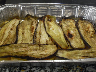 Base de patatas y berenjenas de la mousaka.