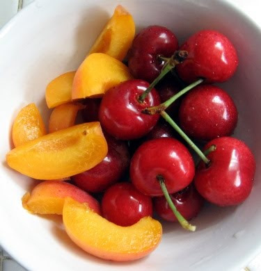 farmer's market cherries and apricots