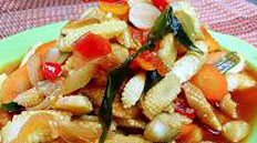 Resep praktis (mudah) tumisjagung muda (putren) spesial (istimewa) enak, sedap, gurih, nikmat lezat
