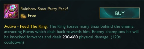 Tất cả Poro trên bản đồ hất tung bất kể tướng địch nào trên đường đi của chúng