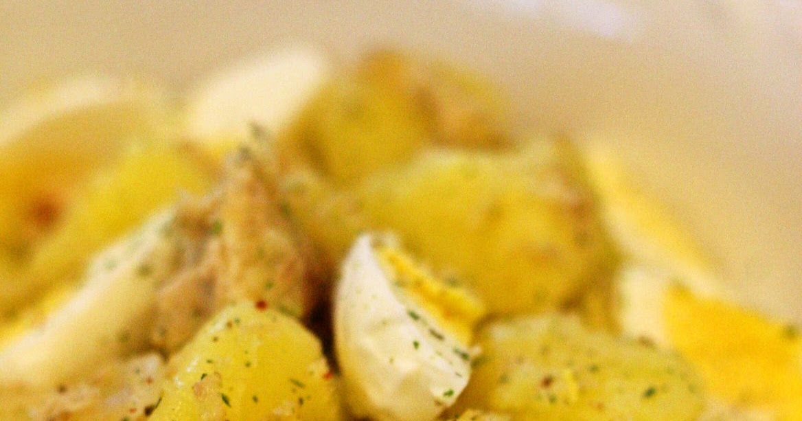 Perfectly imperfect Germanstyle Potatoes with Egg and Tuna