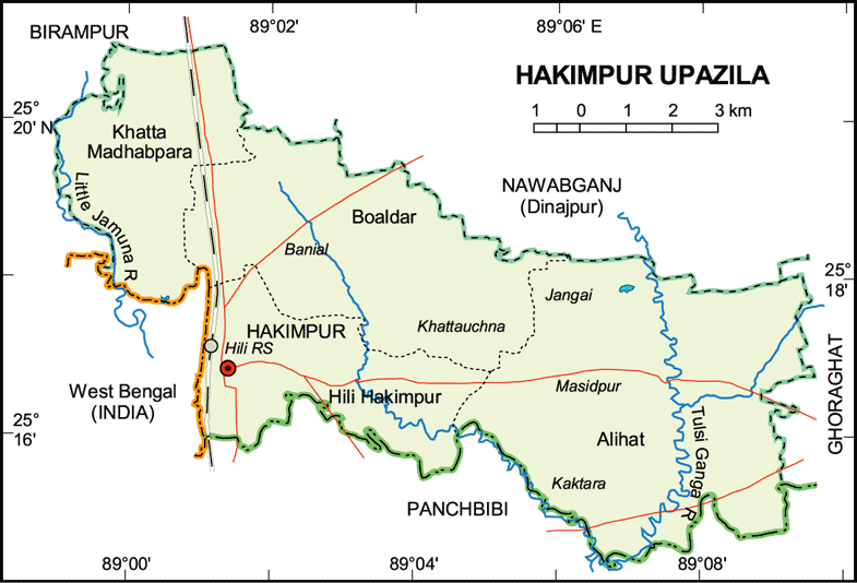 Hakimpur Upazila Map Dinajpur District Bangladesh