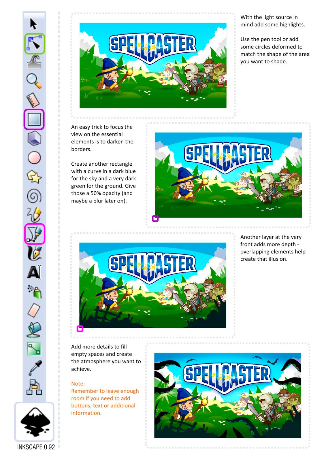 Creating an engaging game title screen in Inkscape 2D Game Art for