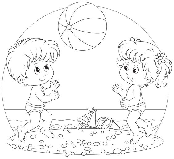 Tranh tô màu chủ đề mùa hè