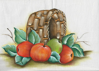 pintura em tecido de cesta de macas
