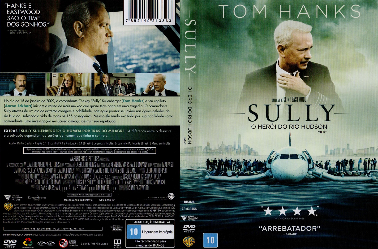 Capa Sully - O Herói do Rio Hudson (Oficial) - O Melhor em capas do Brasil