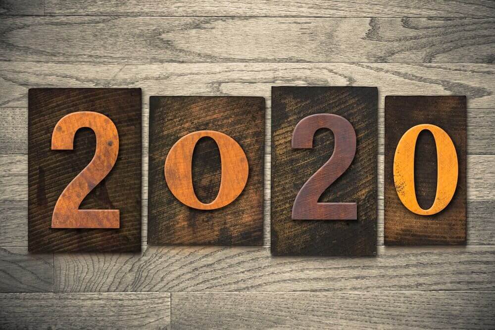 2020, Happy New Year, Wallpaper 2020, Wooden 2020, Happy New Year, Wallpaper 2020, Wooden