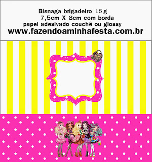 Ever After High Amarillo y Rosa: Etiquetas para Candy Bar para Imprimir Gratis. Etiquetas de Ever After High Amarillo y Rosa para imprimir gratis.