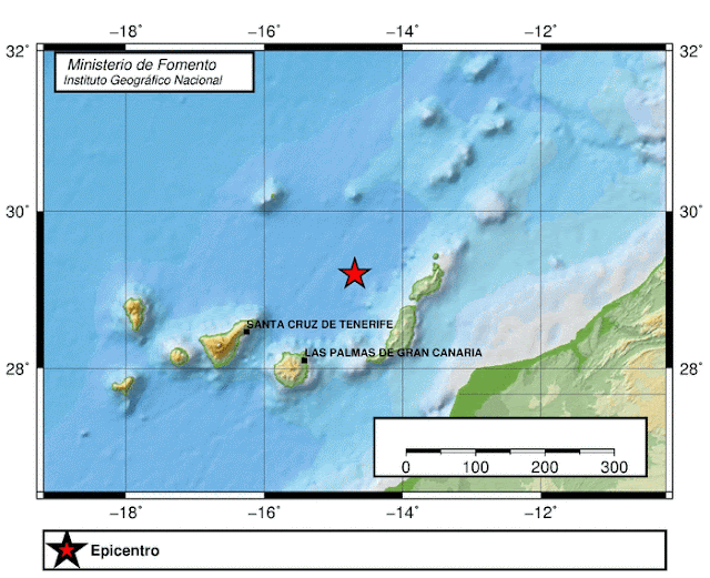 Terremoto Atlántico Canarias 24 marzo