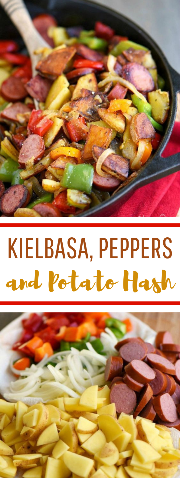 Kielbasa, Peppers, and Potato Hash #quick #dinner
