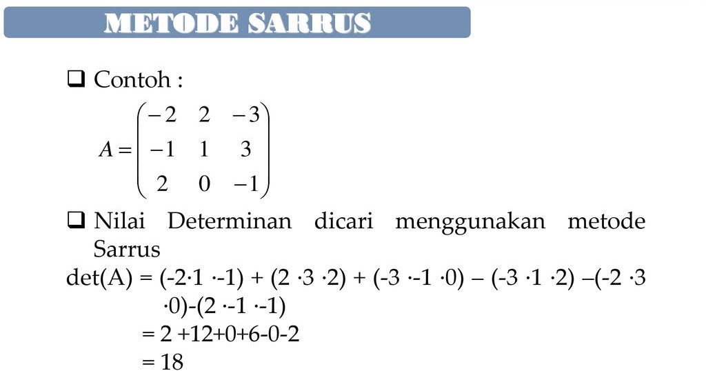 15++ Contoh Soal Determinan Dengan Ekspansi Kofaktor