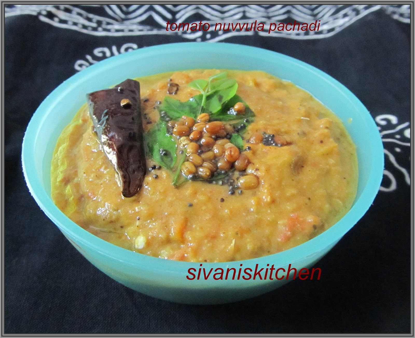 Sivani's Kitchen Tomato Nuvvula Pachadi / Tomato Sesame Chutney