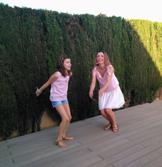 top rayas a conjunto madre-hija