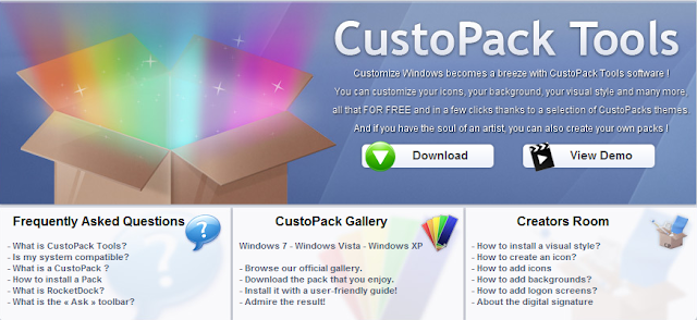 CustoPack tool for Windows 7 width=
