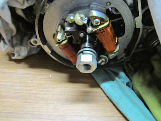 Ignition points - flywheel removed