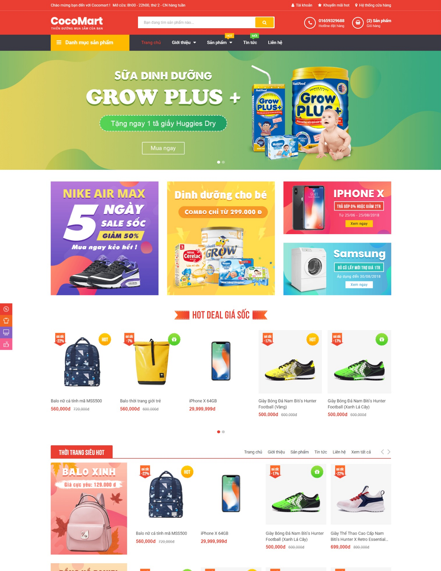 Giao diện blogspot bán hàng Cocomart Green chuẩn seo