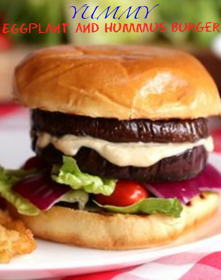 Yummy Eggplant & Hummus Burger BEAN GIRRAS