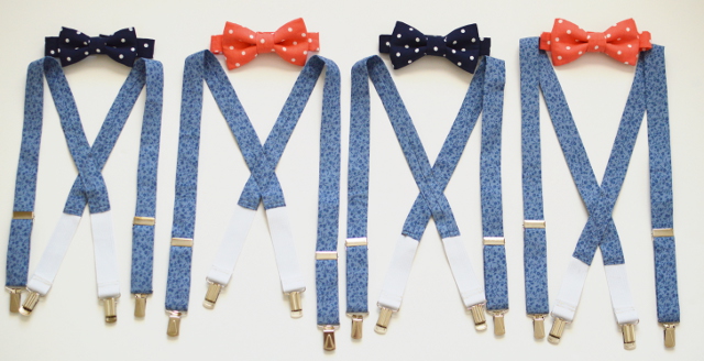 polka dot bow ties and little boy suspenders