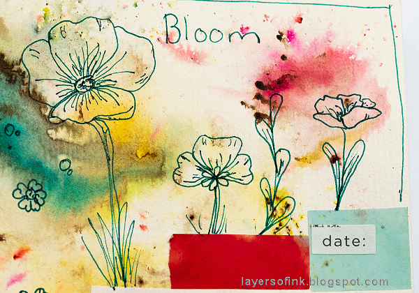 Layers of ink - Tape It Up journal page by Anna-Karin Evaldsson