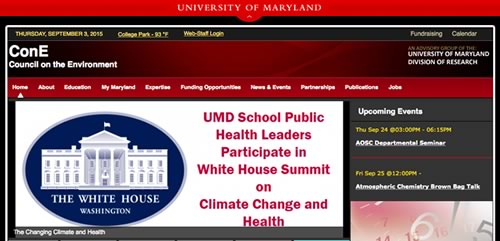 Made Possible By The Generous Support of UMD's Council on the Envirornment