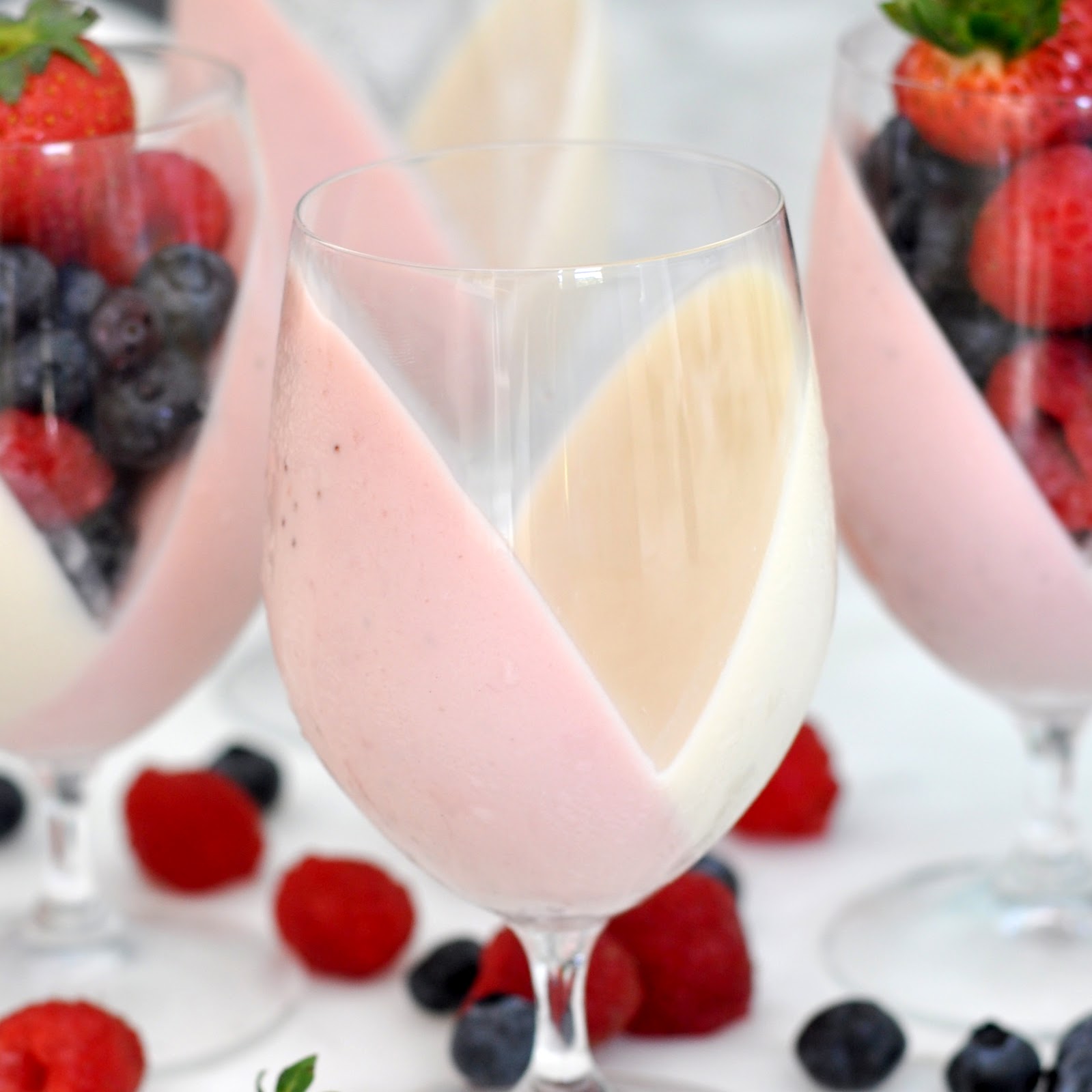Cooking with Manuela Strawberry and Cream Panna Cotta Fruit Cups