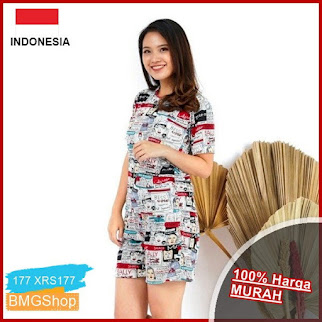 XRS177 Setelan Sally Motif Asli BMGShop