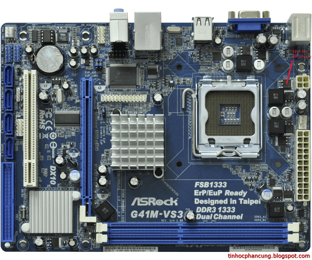 Tin Học Phần Cứng asrock g41mvs3 rev g/a 2.00 kích tắt