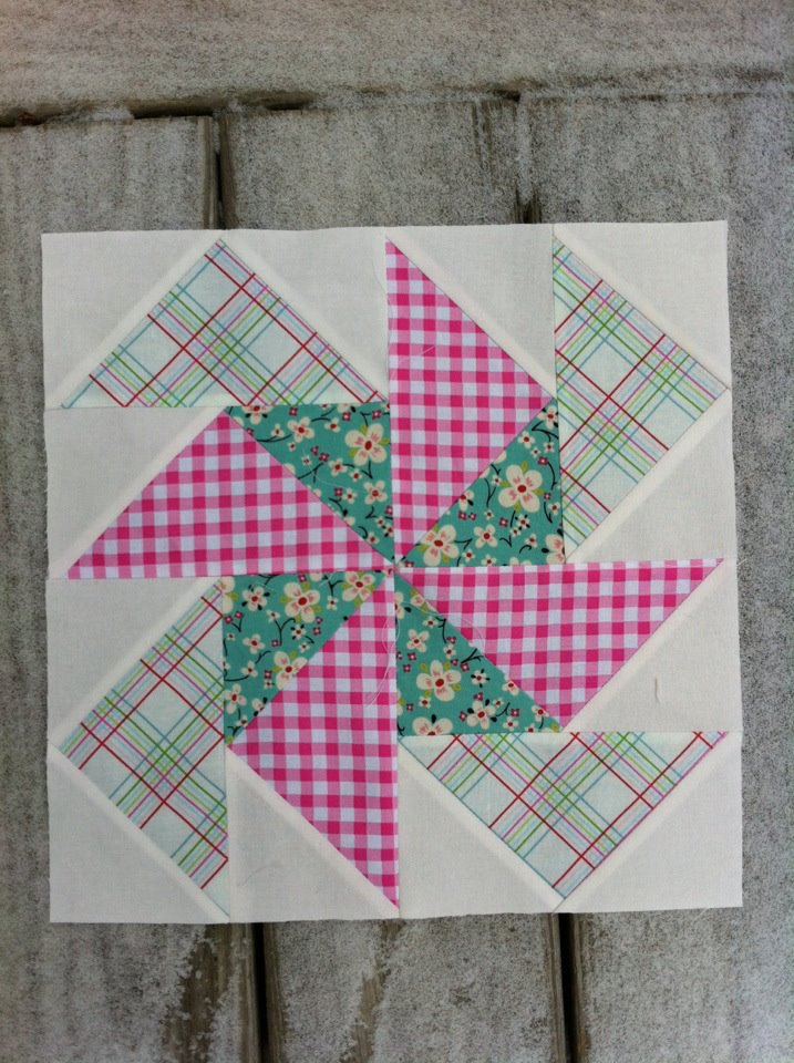 baby burrito quilts Sew. Happy. Quilt. QAL Flying Geese Pinwheel Block