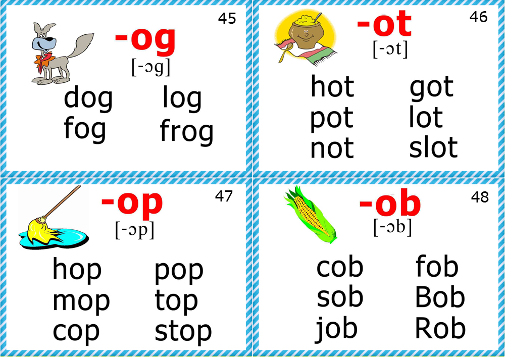 Phonics Cards (Short O Sound)