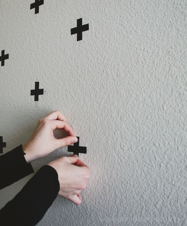 Pared decorada con washi tape