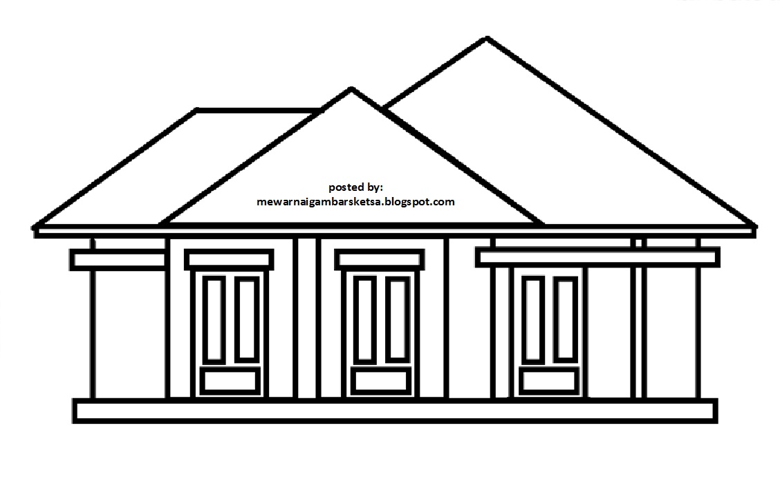 Mewarnai Gambar Mewarnai Gambar Sketsa Rumah 8