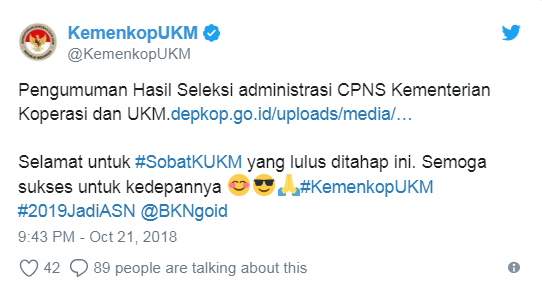 Pengumuman Seleksi Administrasi CPNS 2018 Pengumuman Seleksi Administrasi CPNS 2018