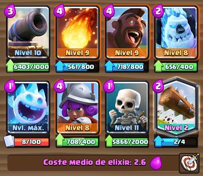 5 Mazo con el cañón Clash Royale 5 Mazo con el cañón Clash Royale