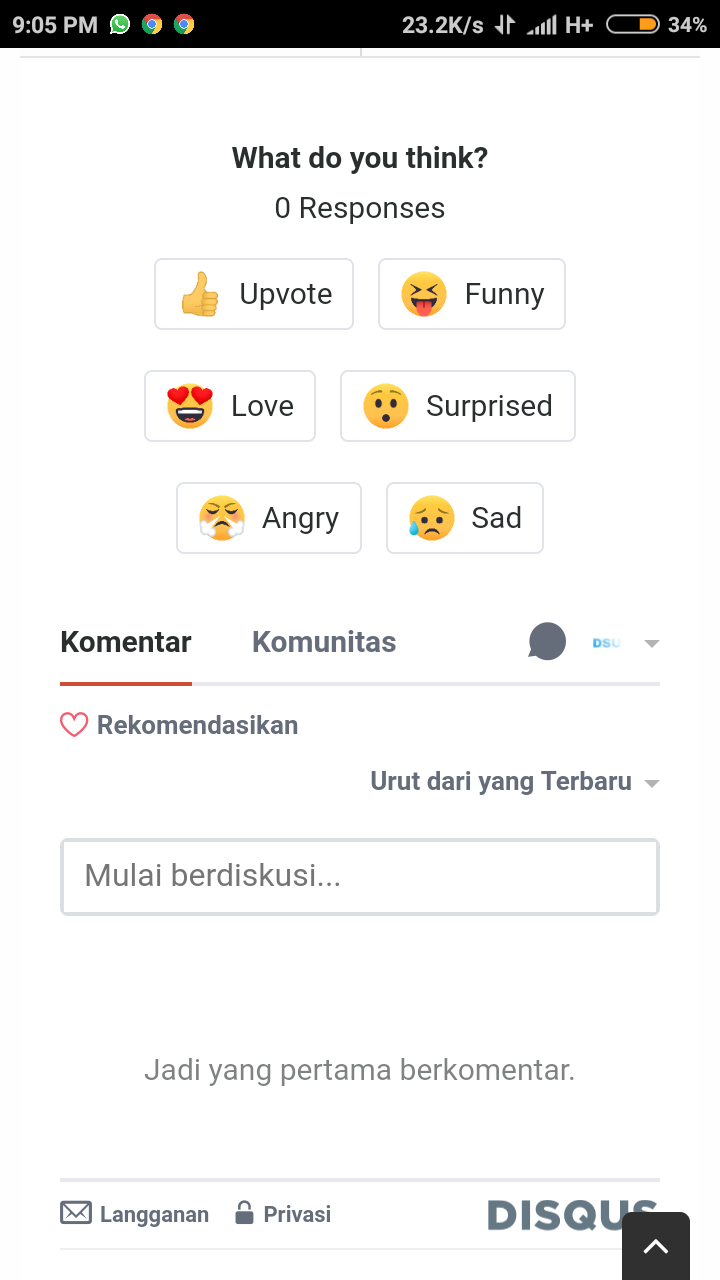 Cara Memasang Tombol Reaksi Komentar Disqus Cara Memasang Tombol Reaksi Komentar Disqus